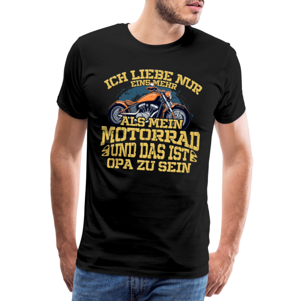 Motorrad & Opa Liebe lustiges Premium T-Shirt Herren - Schwarz