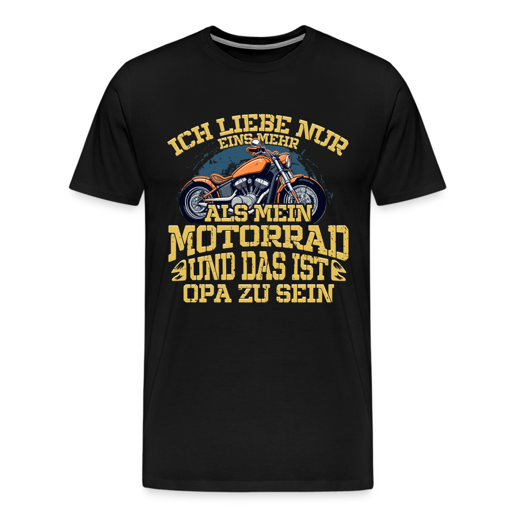 Motorrad & Opa Liebe lustiges Premium T-Shirt Herren - Schwarz