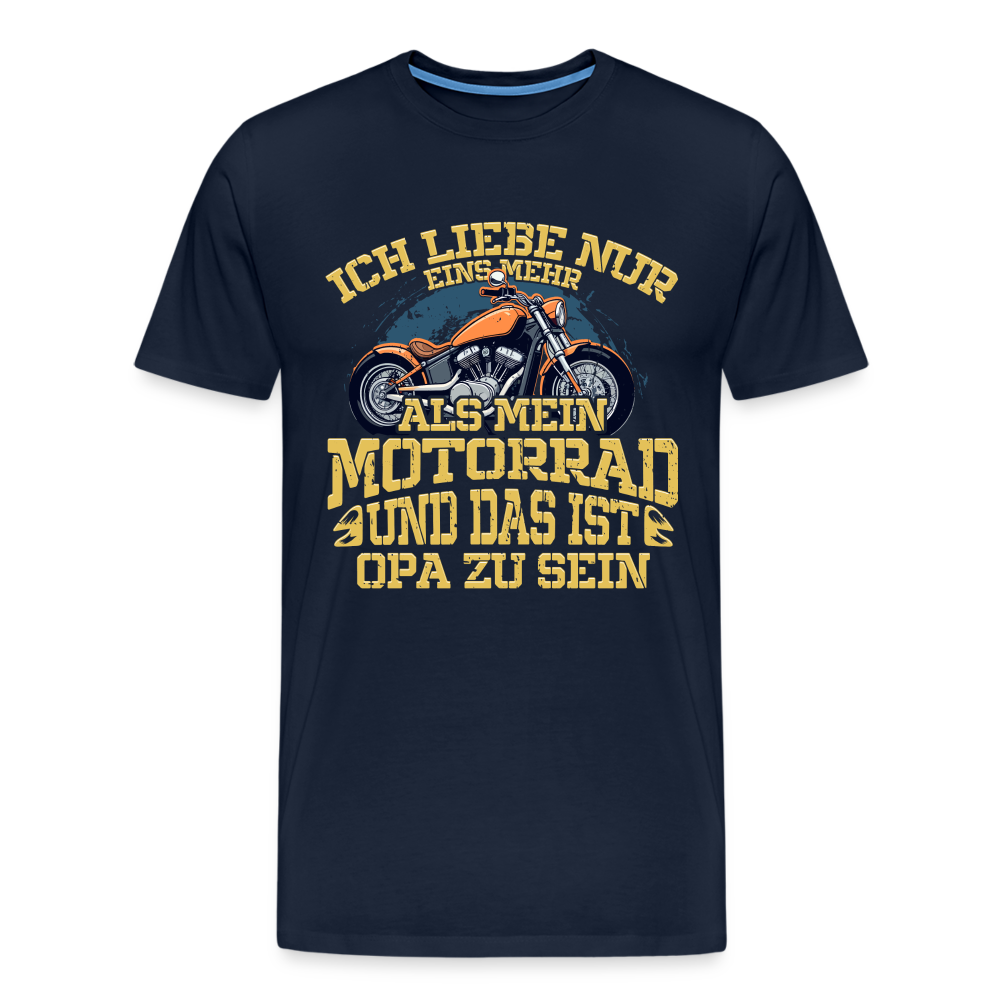 Motorrad & Opa Liebe lustiges Premium T-Shirt Herren - Navy