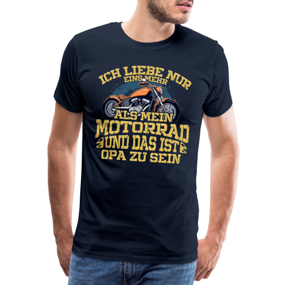 Motorrad & Opa Liebe lustiges Premium T-Shirt Herren - Navy