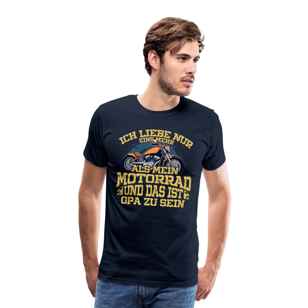 Motorrad & Opa Liebe lustiges Premium T-Shirt Herren - Navy