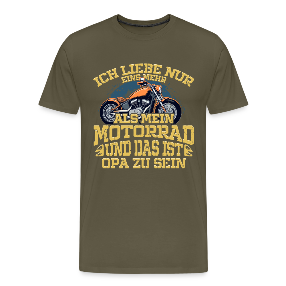 Motorrad & Opa Liebe lustiges Premium T-Shirt Herren - Khaki