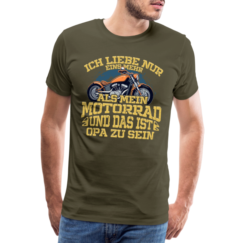 Motorrad & Opa Liebe lustiges Premium T-Shirt Herren - Khaki