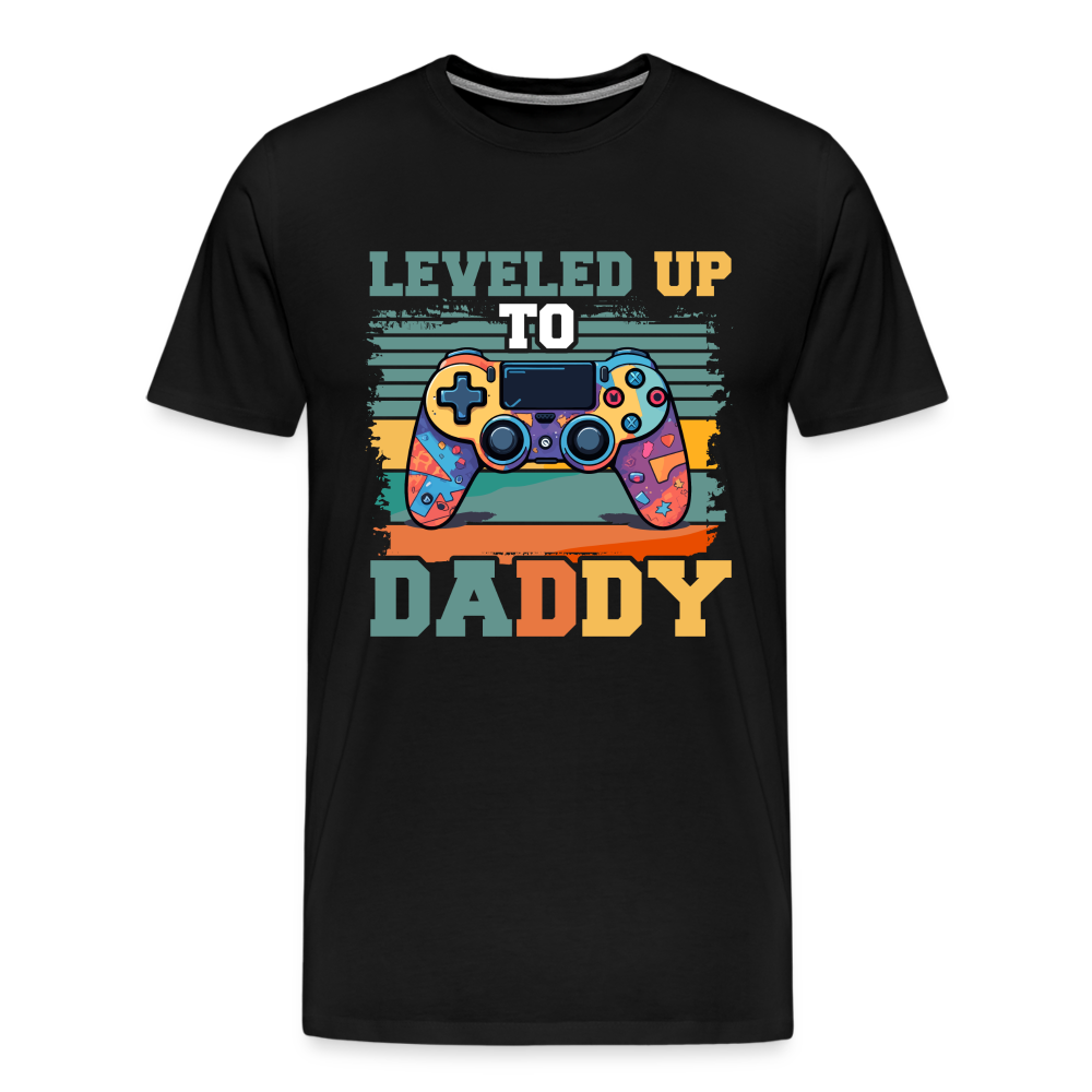 Leveled up tp Daddy lustiges Premium T-Shirt Herren - Schwarz