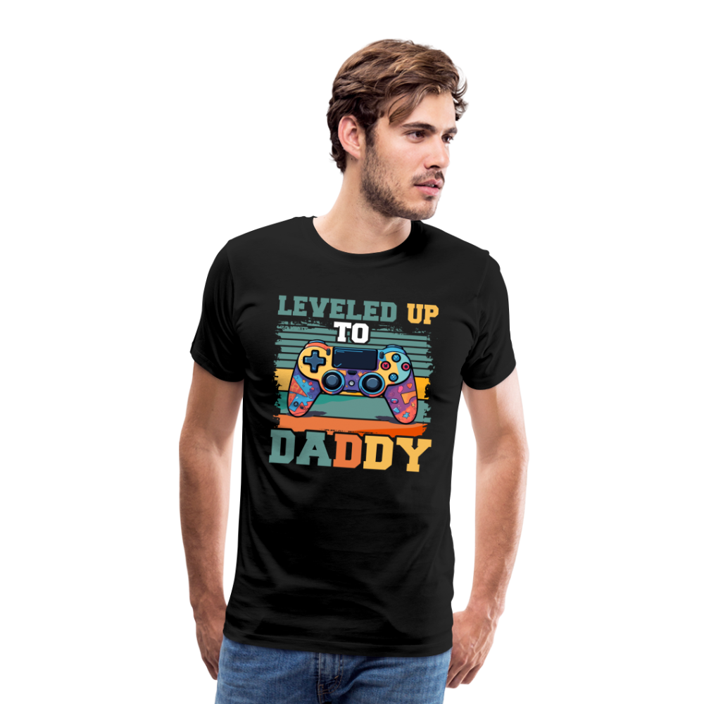 Leveled up tp Daddy lustiges Premium T-Shirt Herren - Schwarz