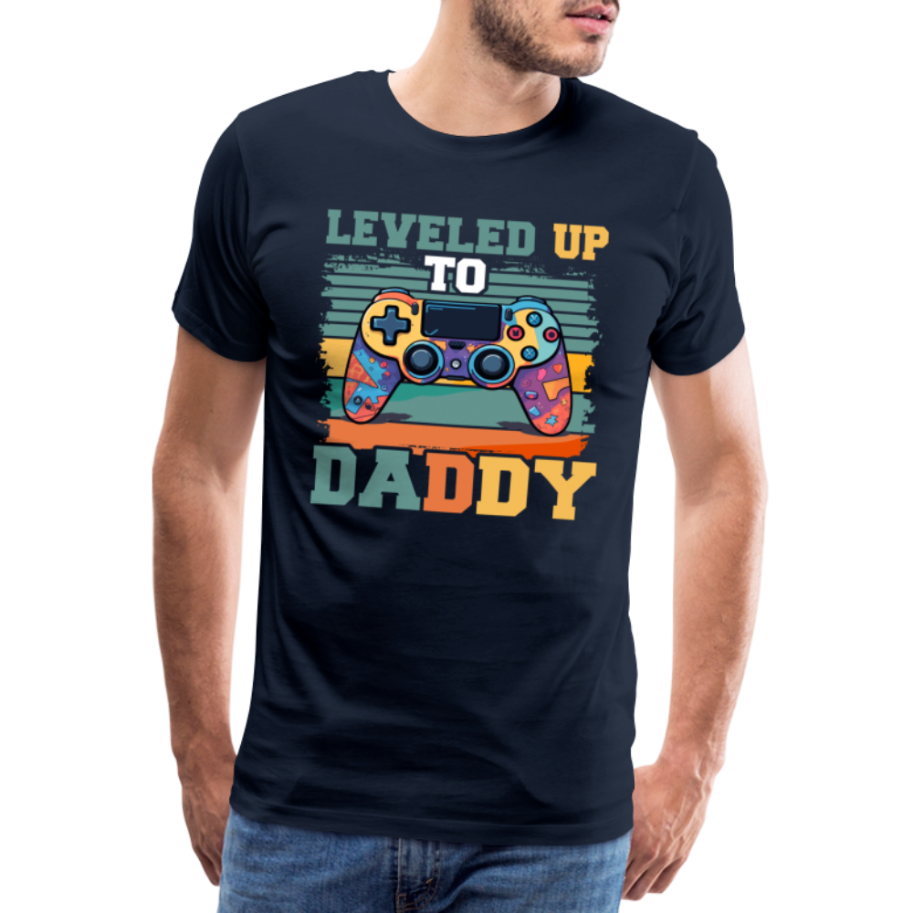 Leveled up tp Daddy lustiges Premium T-Shirt Herren - Navy