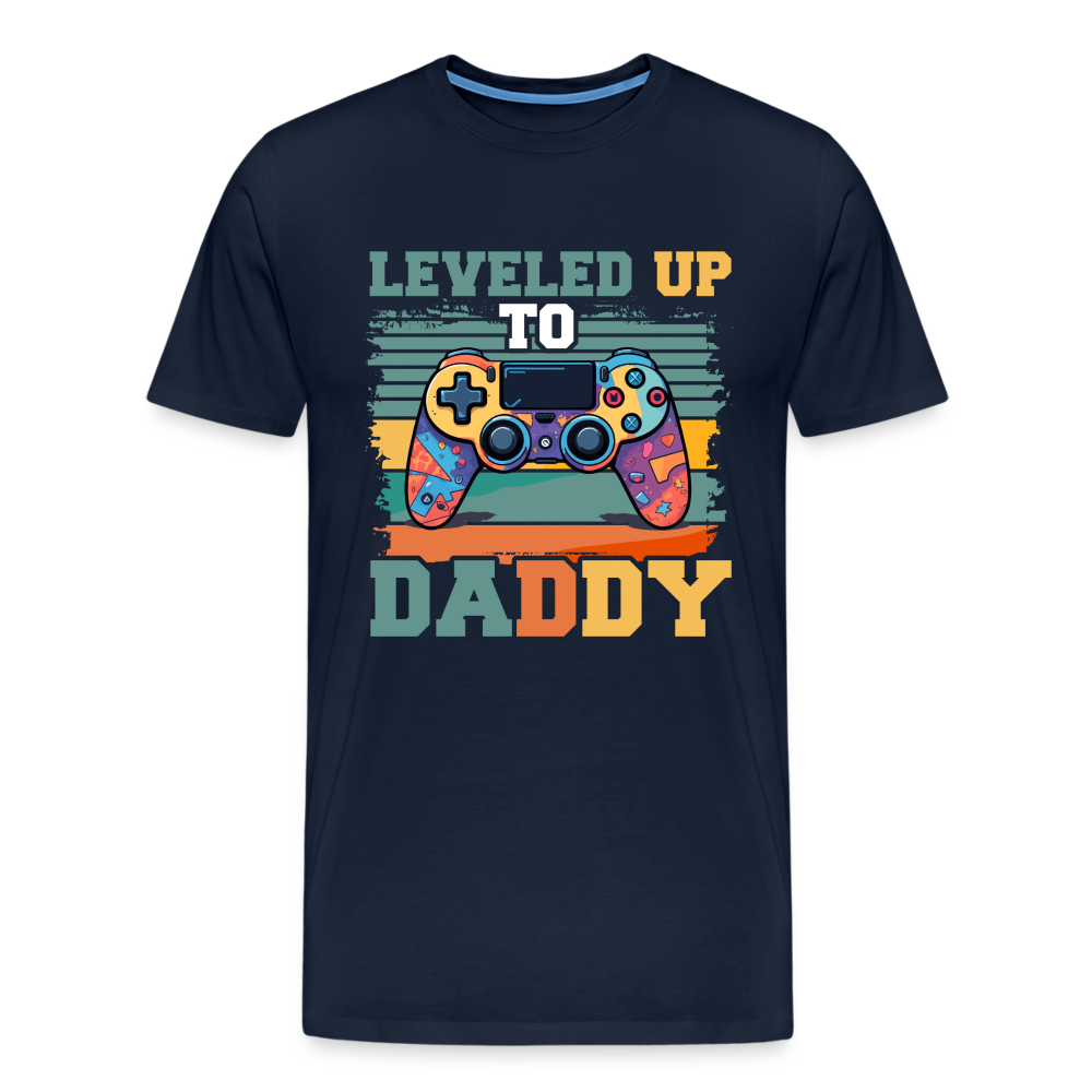 Leveled up tp Daddy lustiges Premium T-Shirt Herren - Navy