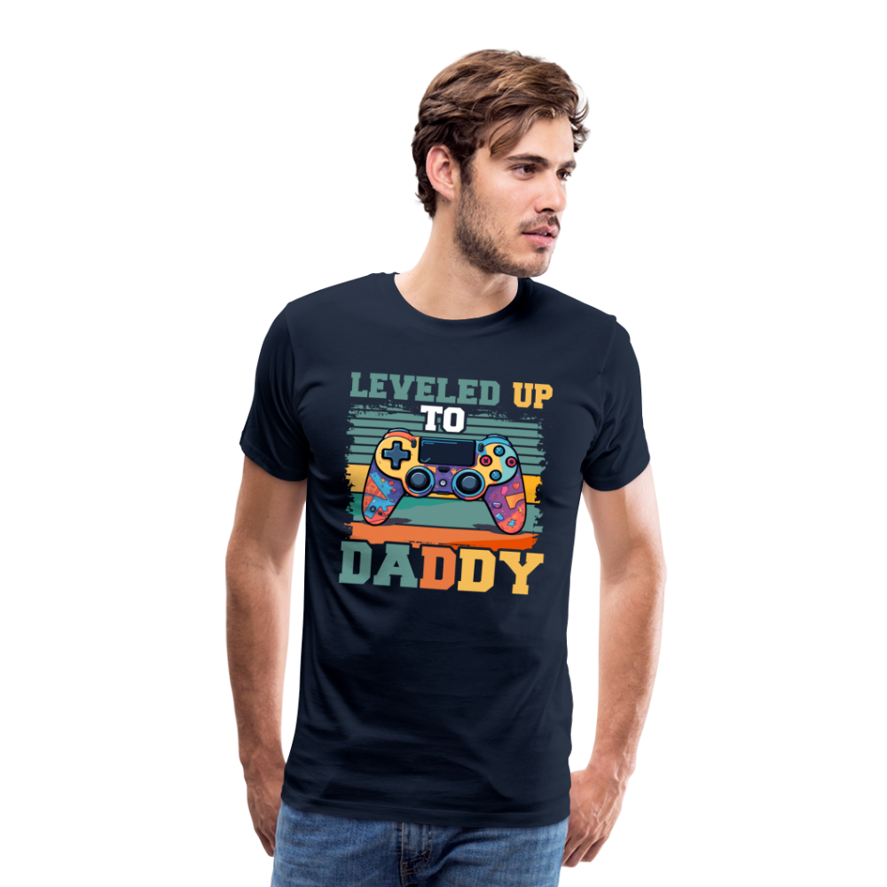 Leveled up tp Daddy lustiges Premium T-Shirt Herren - Navy