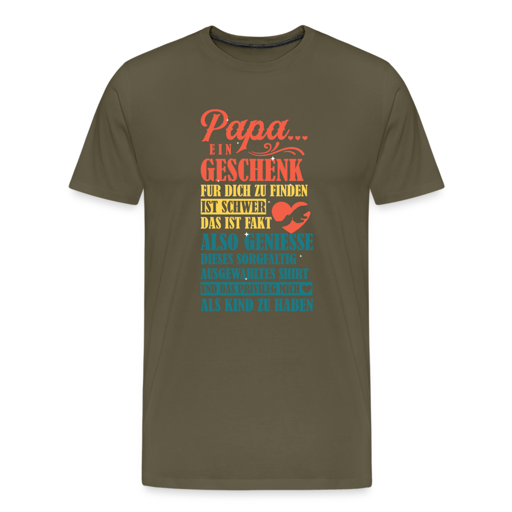 Papa ein Geschenk lustiges Premium T-Shirt Herren - Khaki