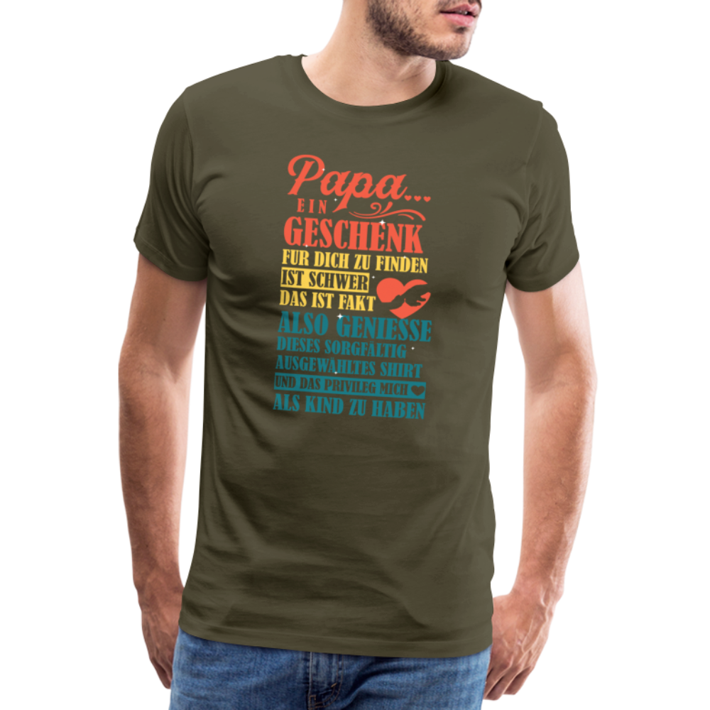 Papa ein Geschenk lustiges Premium T-Shirt Herren - Khaki