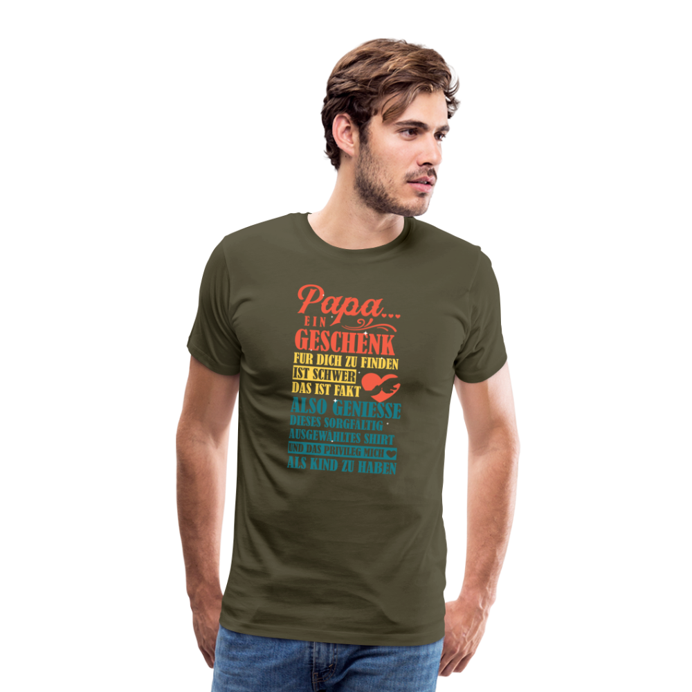 Papa ein Geschenk lustiges Premium T-Shirt Herren - Khaki