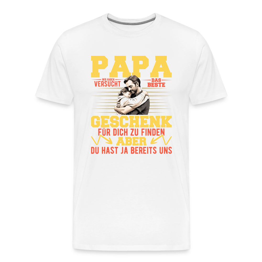 Papa bestes Geschenk lustiges Premium T-Shirt Herren - Weiß
