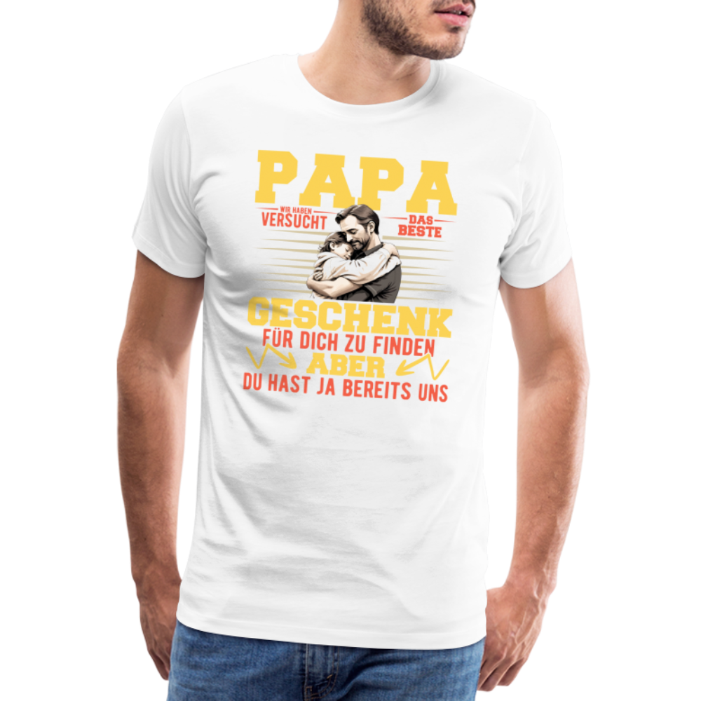 Papa bestes Geschenk lustiges Premium T-Shirt Herren - Weiß