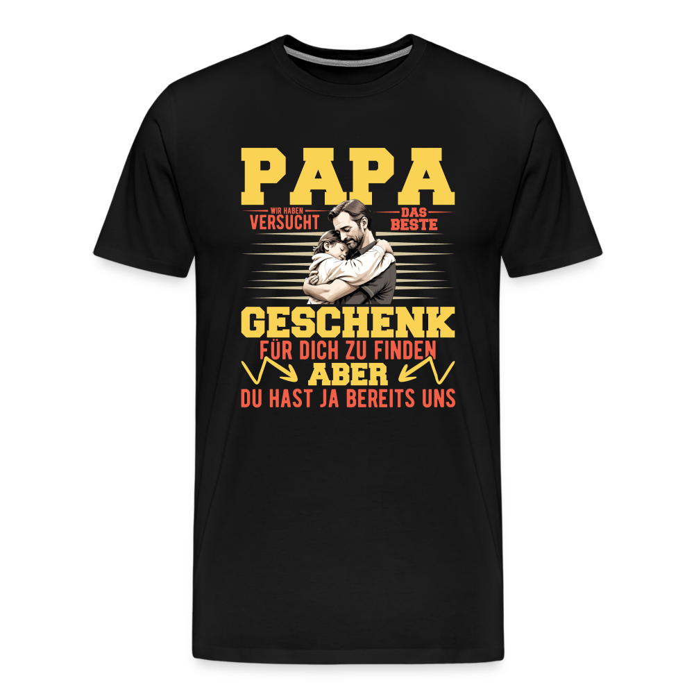 Papa bestes Geschenk lustiges Premium T-Shirt Herren - Schwarz