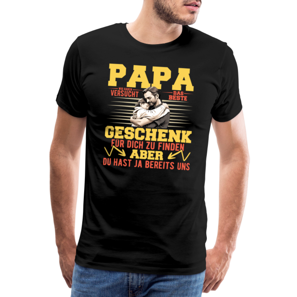 Papa bestes Geschenk lustiges Premium T-Shirt Herren - Schwarz
