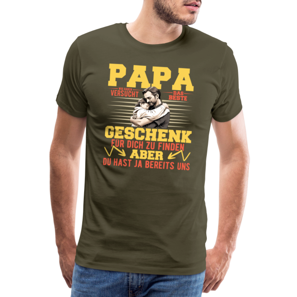 Papa bestes Geschenk lustiges Premium T-Shirt Herren - Khaki