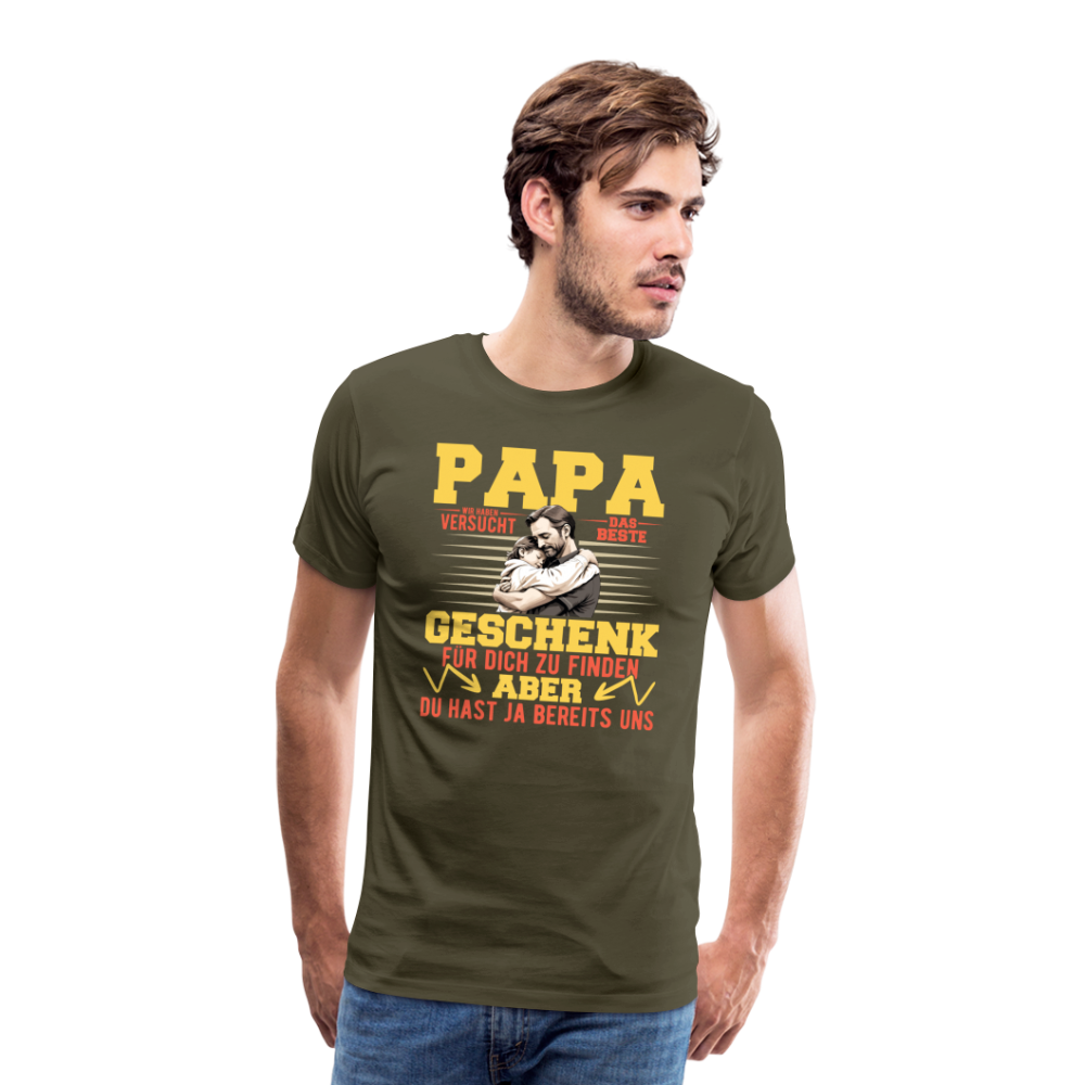 Papa bestes Geschenk lustiges Premium T-Shirt Herren - Khaki