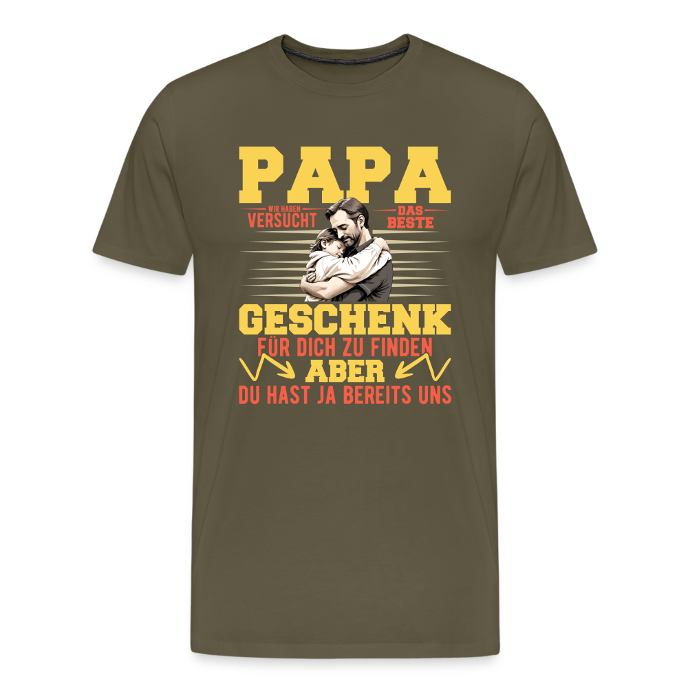 Papa bestes Geschenk lustiges Premium T-Shirt Herren - Khaki