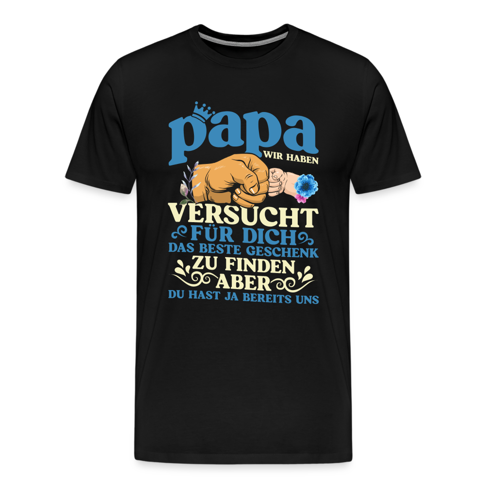 Papa bestes Geschenk 2 lustiges Premium T-Shirt Herren - Schwarz