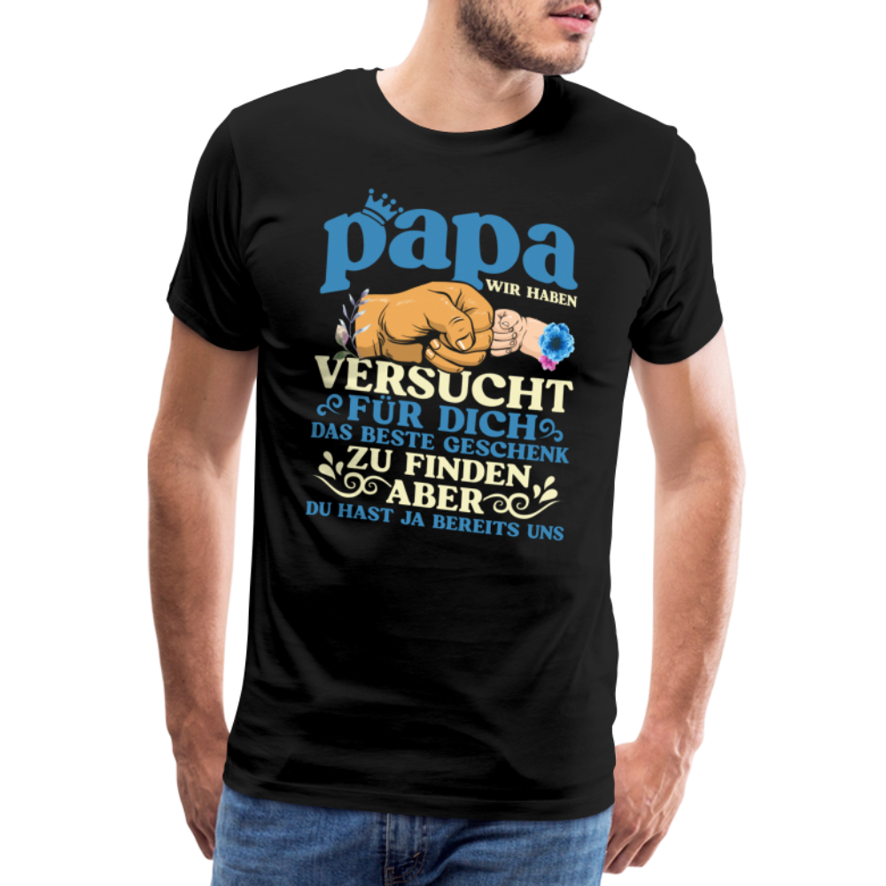 Papa bestes Geschenk 2 lustiges Premium T-Shirt Herren - Schwarz