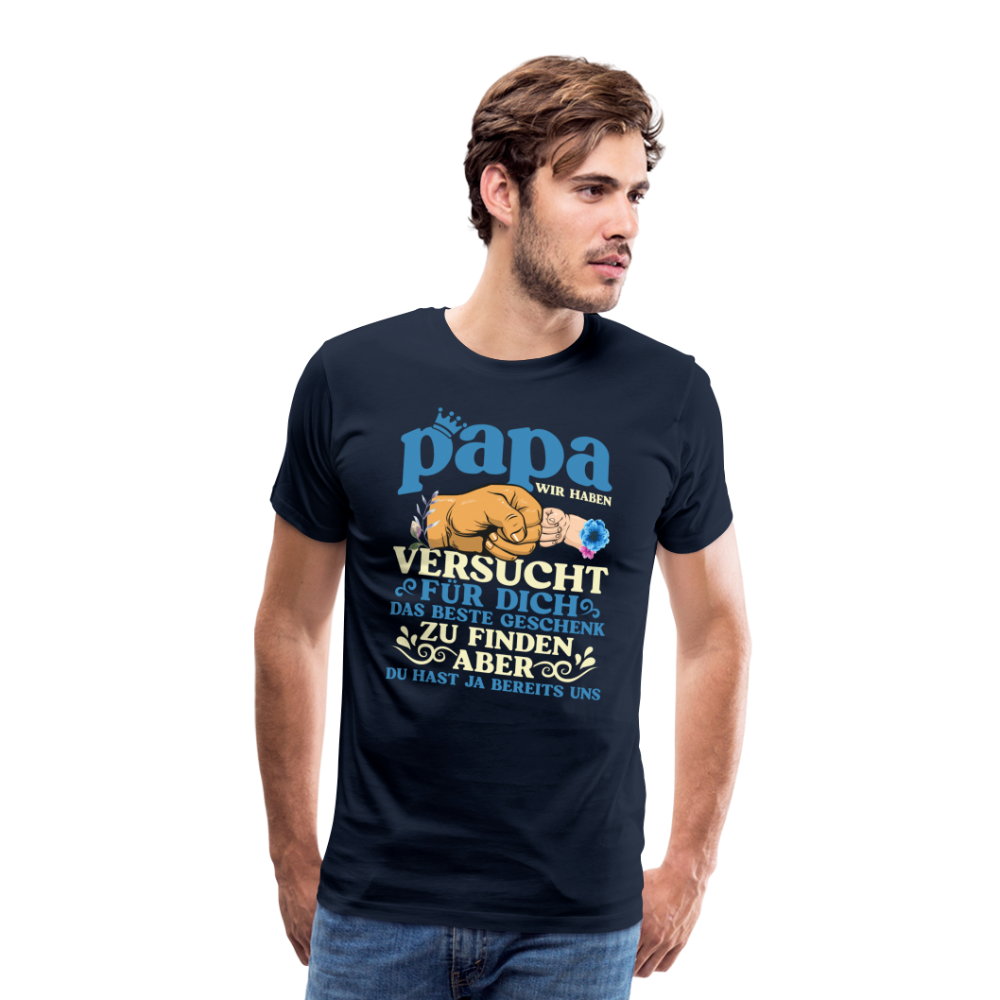 Papa bestes Geschenk 2 lustiges Premium T-Shirt Herren - Navy