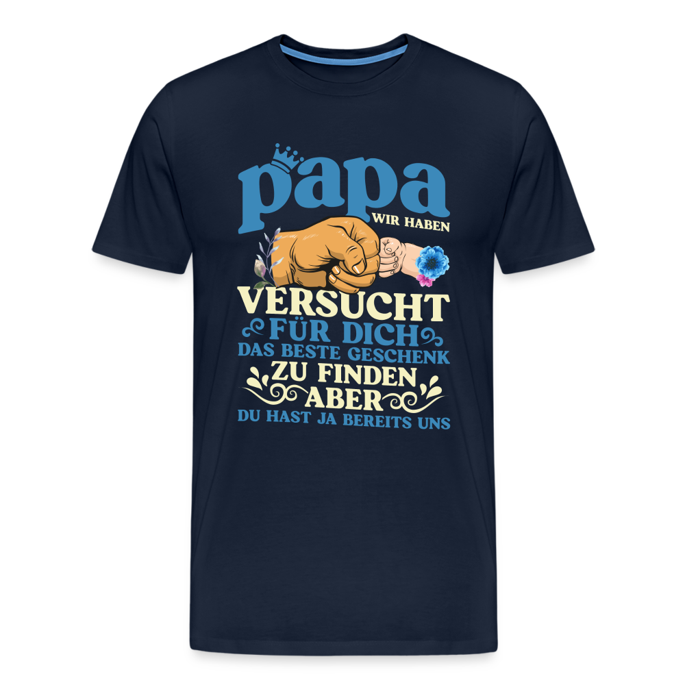 Papa bestes Geschenk 2 lustiges Premium T-Shirt Herren - Navy