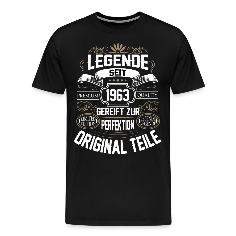 Legende seit 1963 Geburtstag lustiges Premium T-Shirt Herren - Schwarz