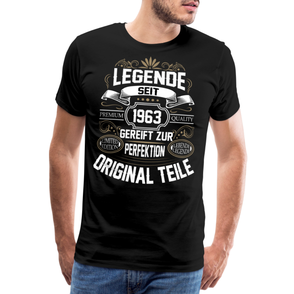 Legende seit 1963 Geburtstag lustiges Premium T-Shirt Herren - Schwarz