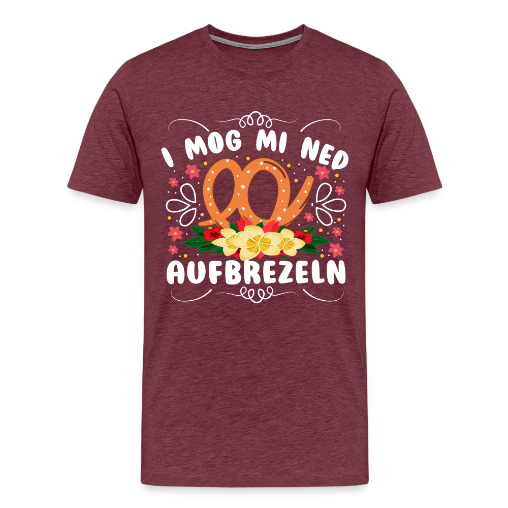 i mog mi ned aufbrezeln Oktoberfest lustiges Premium T-Shirt Herren - Bordeauxrot meliert