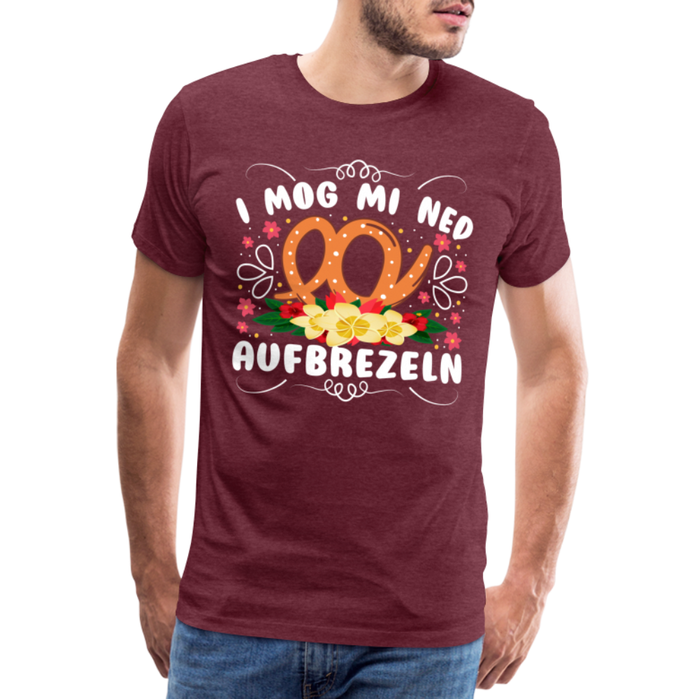 i mog mi ned aufbrezeln Oktoberfest lustiges Premium T-Shirt Herren - Bordeauxrot meliert