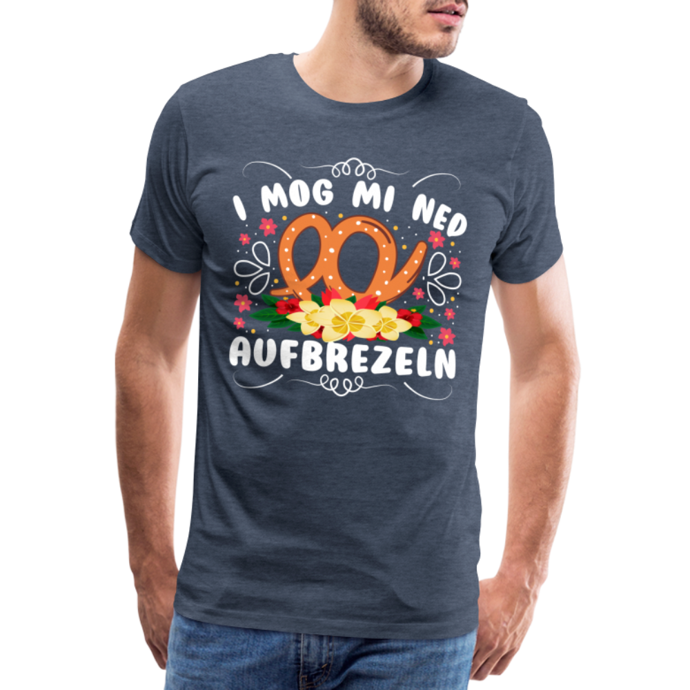 i mog mi ned aufbrezeln Oktoberfest lustiges Premium T-Shirt Herren - Blau meliert