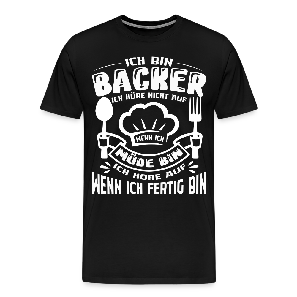 Ich bin Backer lustiges Bäcker Premium T-Shirt Herren - Schwarz