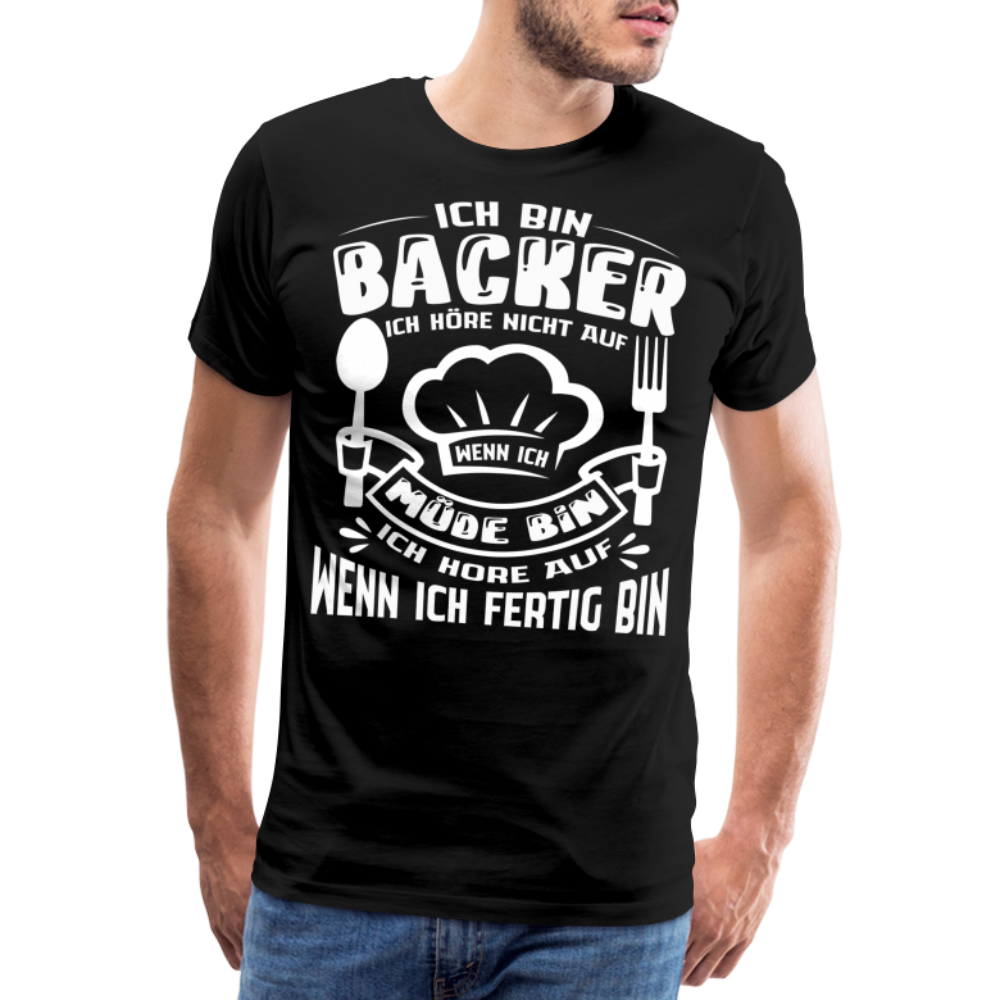 Ich bin Backer lustiges Bäcker Premium T-Shirt Herren - Schwarz