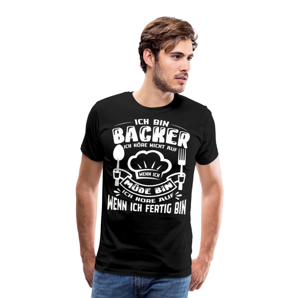 Ich bin Backer lustiges Bäcker Premium T-Shirt Herren - Schwarz