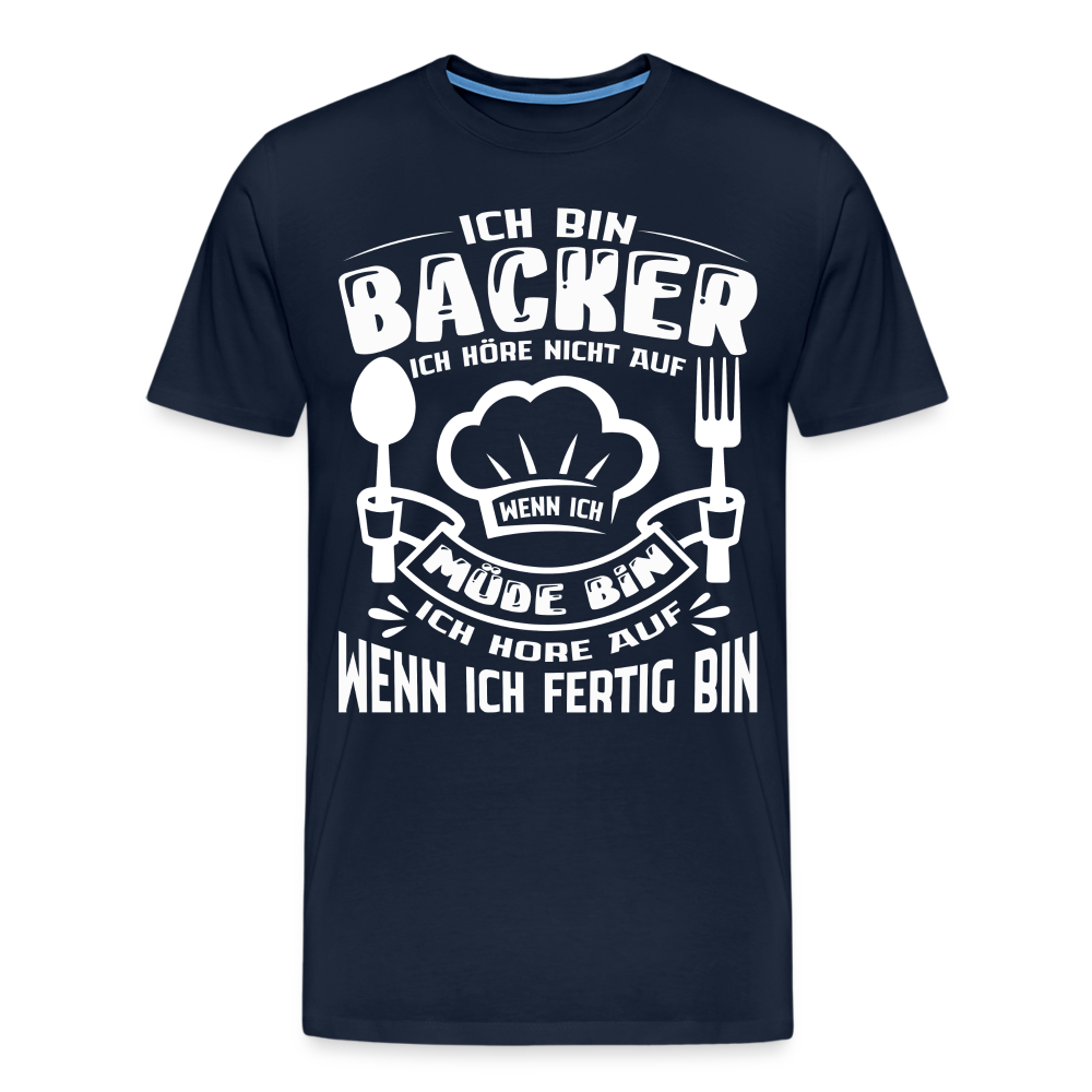 Ich bin Backer lustiges Bäcker Premium T-Shirt Herren - Navy