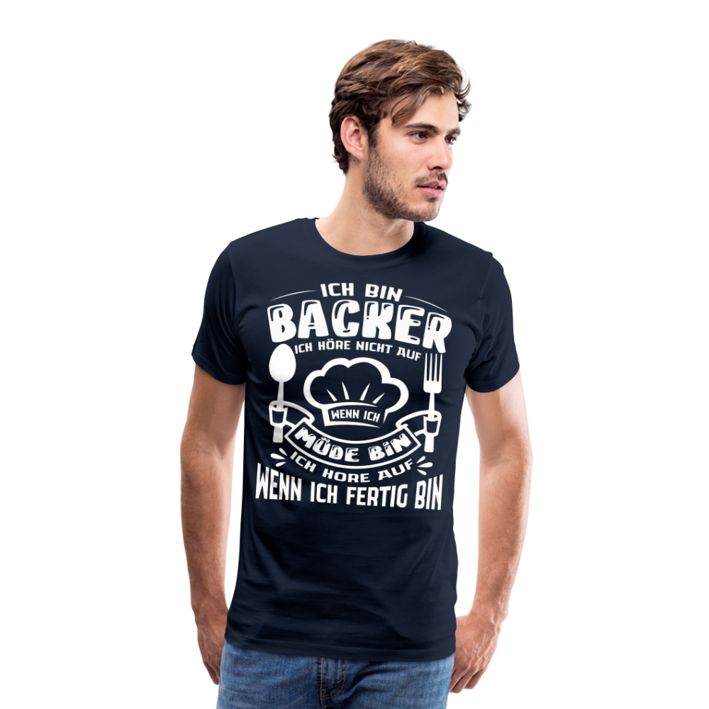 Ich bin Backer lustiges Bäcker Premium T-Shirt Herren - Navy