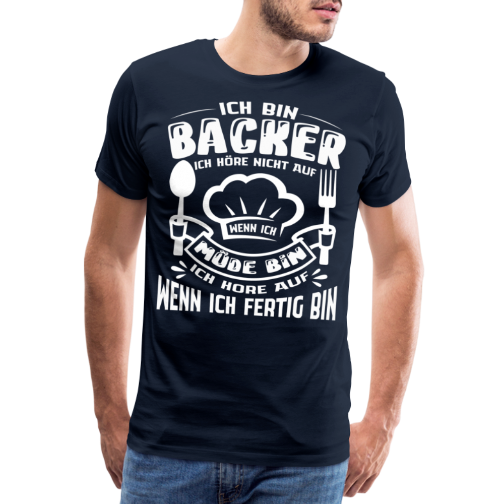 Ich bin Backer lustiges Bäcker Premium T-Shirt Herren - Navy