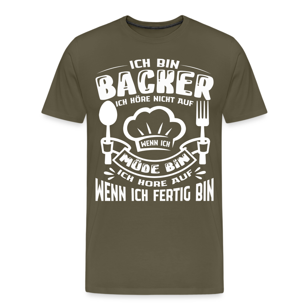 Ich bin Backer lustiges Bäcker Premium T-Shirt Herren - Khaki