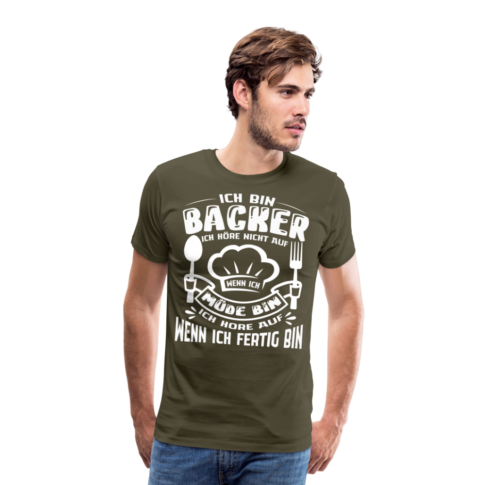 Ich bin Backer lustiges Bäcker Premium T-Shirt Herren - Khaki