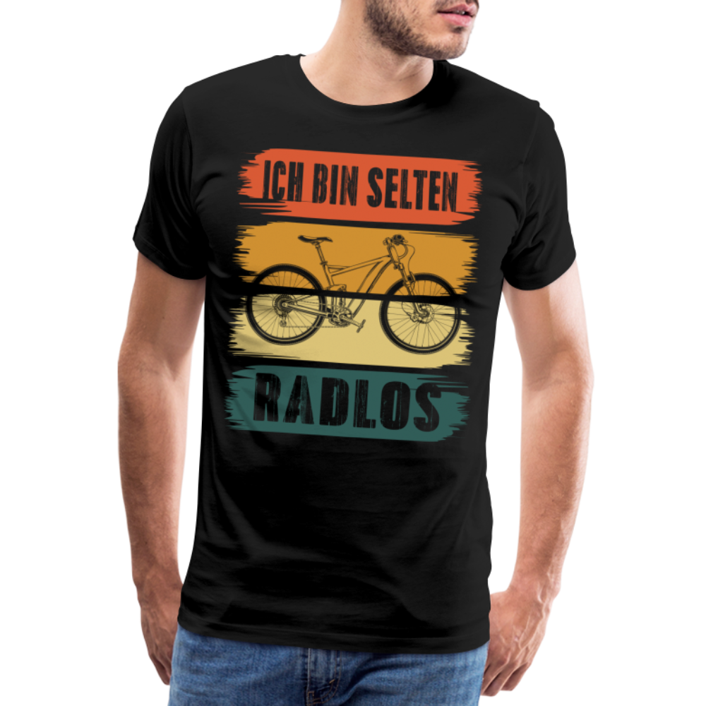 selten Radlos lustiges Radfahrer Premium T-Shirt Herren - Schwarz