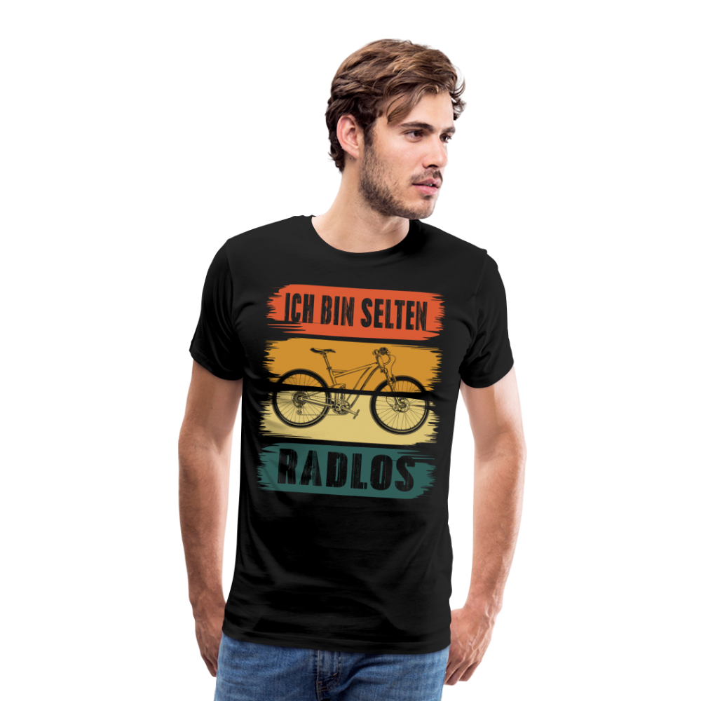 selten Radlos lustiges Radfahrer Premium T-Shirt Herren - Schwarz