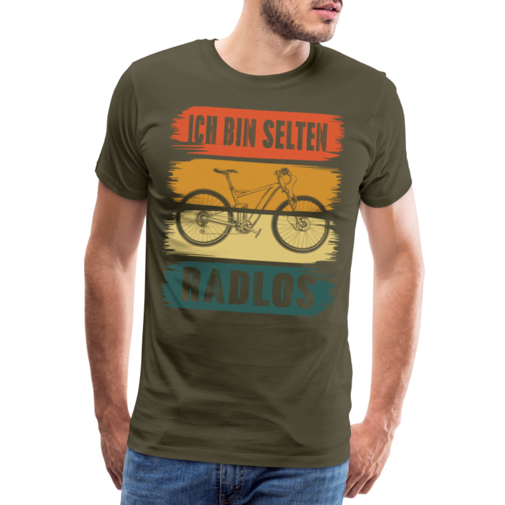 selten Radlos lustiges Radfahrer Premium T-Shirt Herren - Khaki