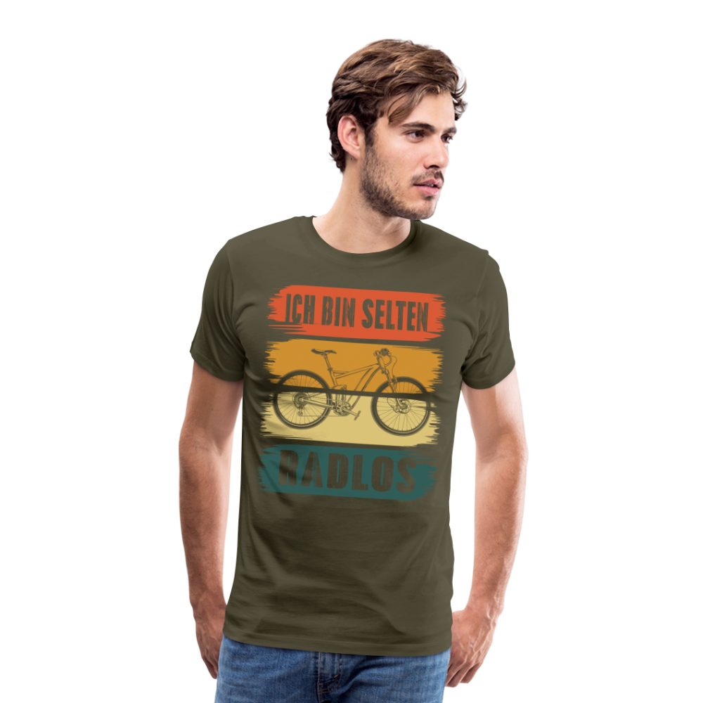 selten Radlos lustiges Radfahrer Premium T-Shirt Herren - Khaki