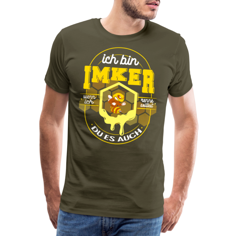 Ich bin Imker lustiges Premium T-Shirt Herren - Khaki