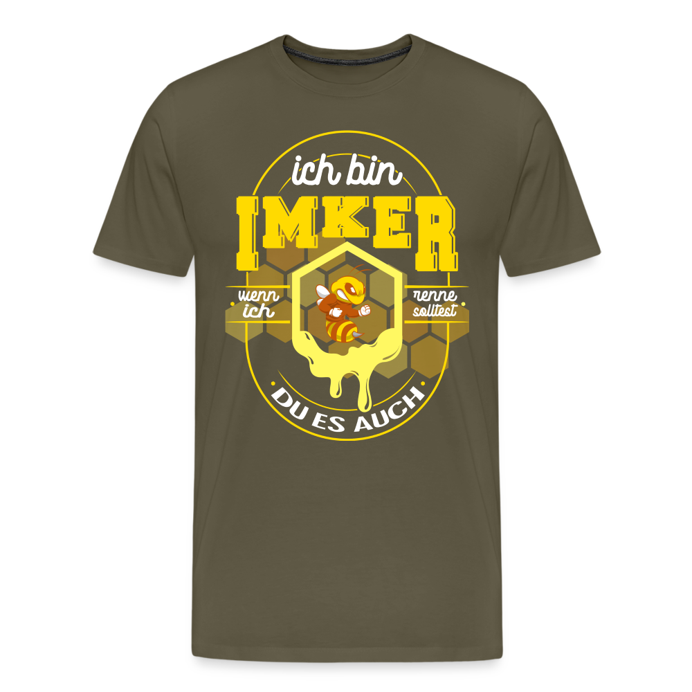 Ich bin Imker lustiges Premium T-Shirt Herren - Khaki