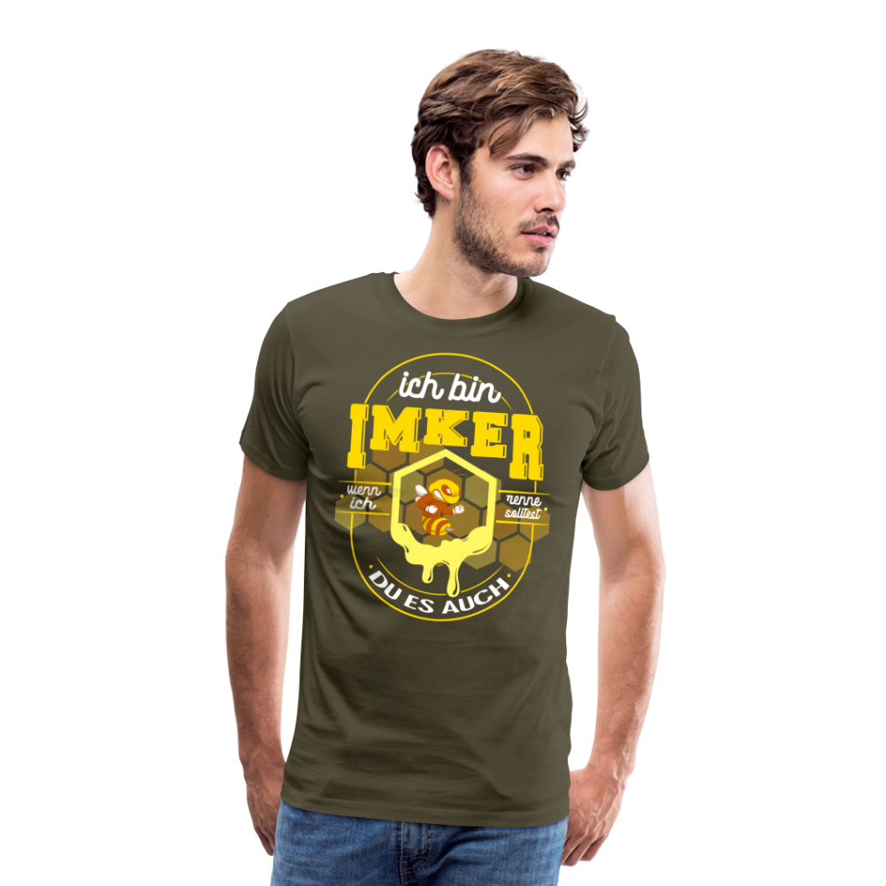 Ich bin Imker lustiges Premium T-Shirt Herren - Khaki