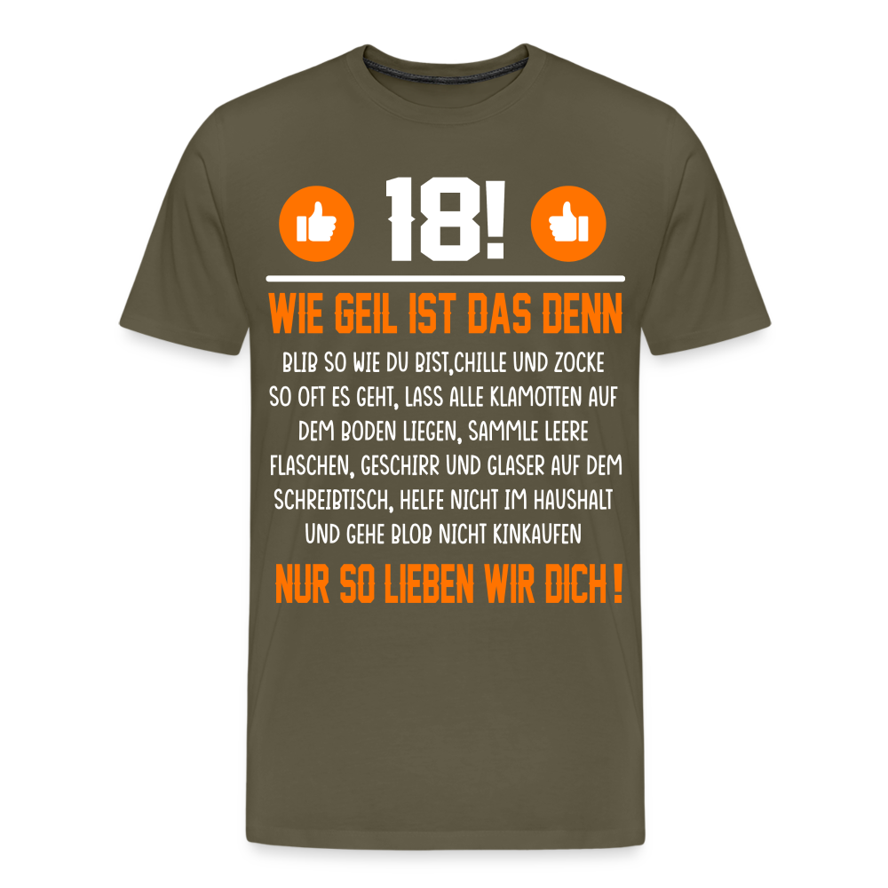 18 Geburtstag lustiges Premium T-Shirt Herren - Khaki