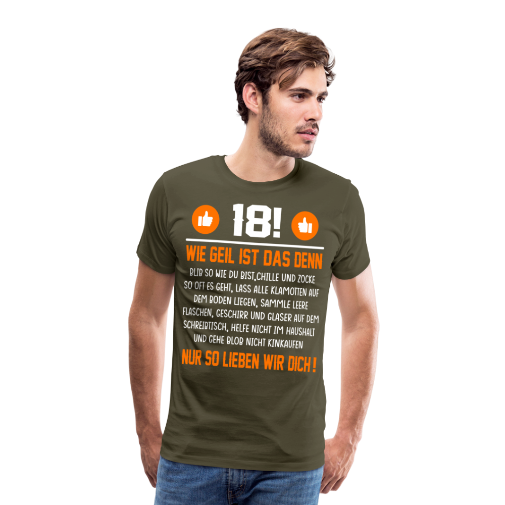 18 Geburtstag lustiges Premium T-Shirt Herren - Khaki