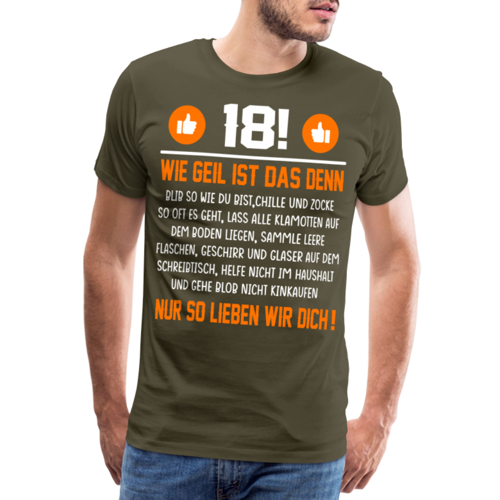 18 Geburtstag lustiges Premium T-Shirt Herren - Khaki