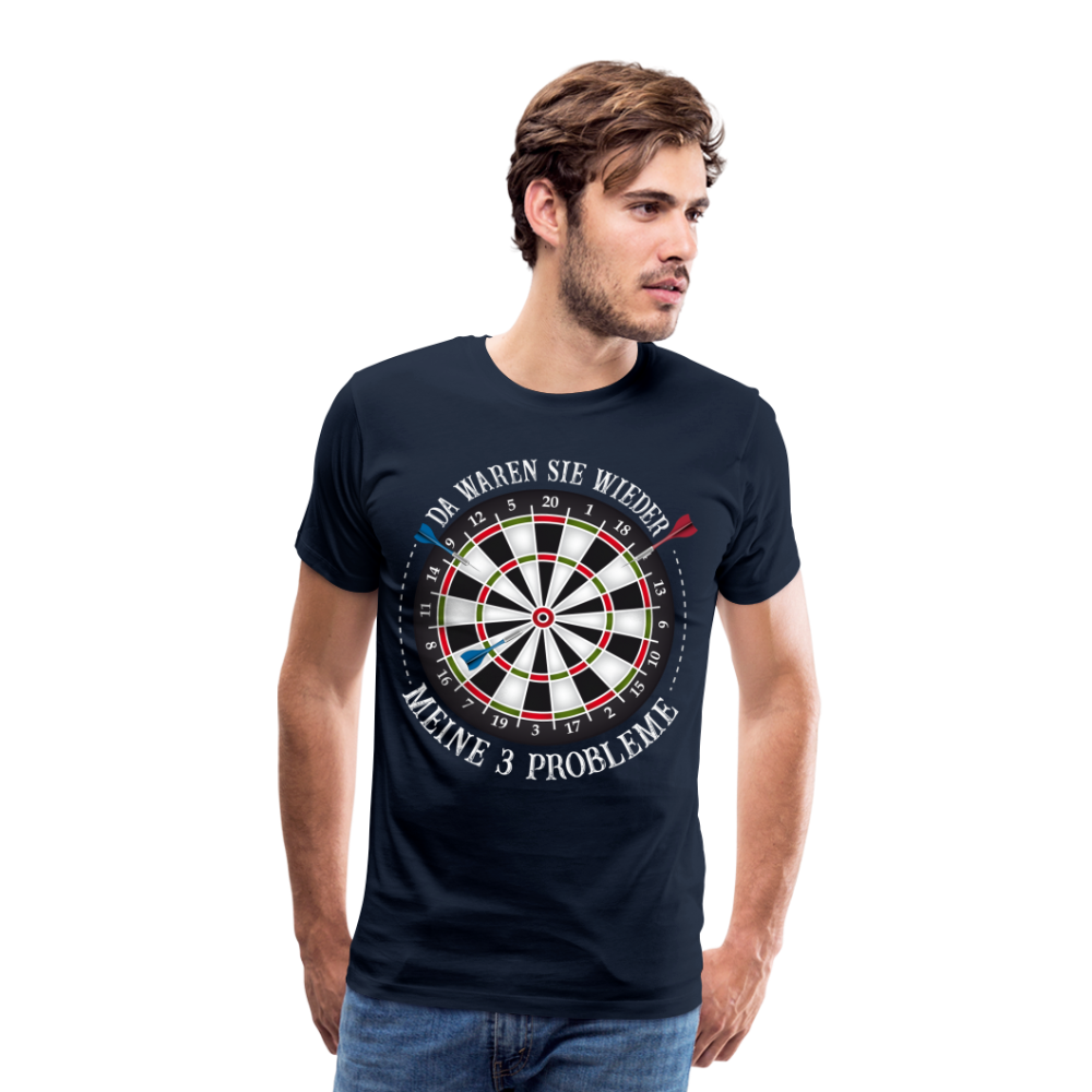 3 Probleme Dart lustiges Premium T-Shirt Herren - Navy